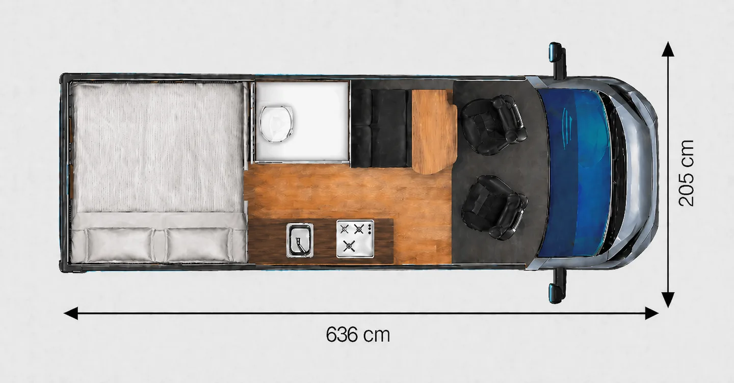 Plano de distribución camperización L4H2